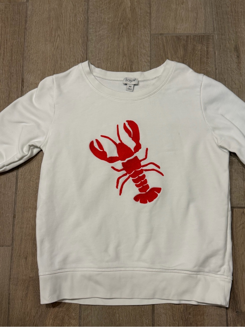 J. Crew White Crewneck Sweatshirt with lobster embroidery 🦞
